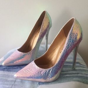 Shimmery holographic stilettos
